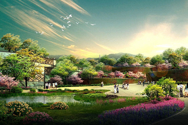 西安园林绿化公司利用植物本身的色彩营造色彩效果